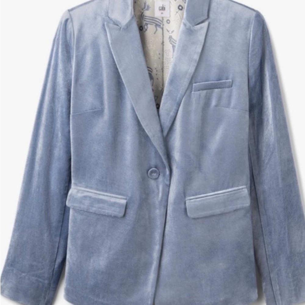 CAbi Light Blue Velvet Blazer